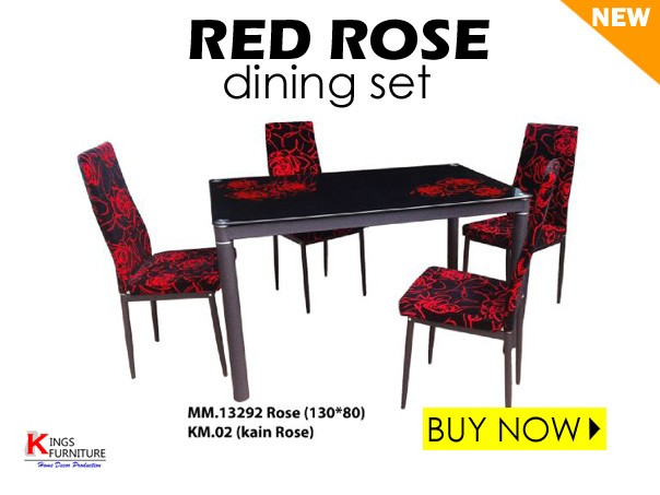 Dining Set - Kursi & Meja Makan (Red Rose Edt)